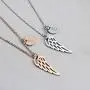 Joycuff Rose Gold Angel Wing Necklace Memorial Gifts for Loss of Loved One Mom Dad Daughter Sister Husband Grandpa Grandma Best Friend Initial Charm Personalized Jewelry