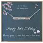 EFYTAL 30th Birthday Gifts for Women, 925 Sterling Silver Three CZ Bar Necklace For Her, 3 Decade Jewelry 30 Years Old