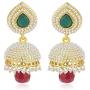 Crunchy Fashion Traditional Indian Bollywood Jewelry Golden plated Jhumki/Jhumka Earrings for Women & Girls