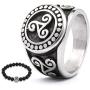 Gungneer Irish Triskele Ring Celtic Jewelry for Men Stainless Steel Protection Scandinavian Amulet Accessory