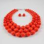 KOSMOS-LI 5 Colors Acrylic Beads Statement Strand Necklaces