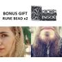 GUNGNEER Viking Mens Rune Cuff Bracelet Stainless Steel, Vikings Torc Bangle for Men, Adjustable, Bonus 2X Rune Bead & Gift Box
