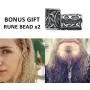 GUNGNEER Viking Mens Rune Cuff Bracelet Stainless Steel, Vikings Torc Bangle for Men, Adjustable, Bonus 2X Rune Bead & Gift Box