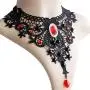 ETERNITY J. Elegant Vintage Black Lace Victorian Lolita Gothic Pendant Choker Necklace Earrings Set ETERNITY J. Elegant Vintage Black Lace Victorian Lolita Gothic Pendant Choker Necklace Earrings Set