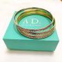 ALLEN DANMI Jewelry18 K Gold/Rose Gold/White Gold Plated Cubic Zirconia Minimalist Slip on Bangle Bracelet Shining Luxury Gift for Women.