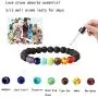 LOYALLOOK 6-12PCS Lava Stone Bracelet Chakras Bead Natural Stone Bracelet Oil Diffuser Bracelet