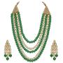 Aheli Kundan Pearl Long Multi Layered Necklace Earrings Set Indian Wedding Jewelry for Women