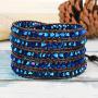 KELITCH Women Lavender Crystal Beads 5 Wrap Bracelet Handmade Exclusive Women Gifts