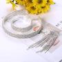 Udalyn Silver Fringe Crystal Rhinestone Bridesmaid Jewelry Sets for Women Necklace and Earring Set for Wedding with Crystal Bracelet