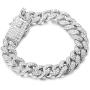 Halukakah Diamond Cuban Link Chain for Women Girl 13.5MM 18k Real Gold Plated/Platinum White Gold Finish Iced Out Choker Necklace Bracelet,Full Cz Diamond Cut Prong Set,with Giftbox