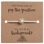 Swanky Crafts Bridesmaid Proposal Gifts from Bride - Adjustable Handmade Bracelet with A Simple Elegant Card, Will You Be My Bridesmaid, to Match Any Wedding Theme