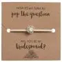 Swanky Crafts Bridesmaid Proposal Gifts from Bride - Adjustable Handmade Bracelet with A Simple Elegant Card, Will You Be My Bridesmaid, to Match Any Wedding Theme