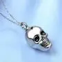 UNY Trendy Stainless Steel Skull Pet Urn Ashes Pendant Memorial Ash Keepsake Cremation Necklace Jewelry