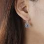 Boma Jewelry Sterling Silver Bohemian Lotus Flower Dangle Earrings