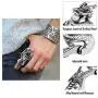 PANTIDE 6 Pcs Punk Gothic Knuckle Joint Full Finger Double Rings, Silvery Armour Cool Rings Punk Rock Hinged Loop Activity Rings for Men Women Halloween Cosplay Costume Accessories Jewelry Gifts
