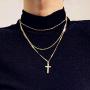 Relbcy Boho Beads Layered Necklace Gold Necklace Chain Christmas Festival Necklace Jewelry Accessories for Women and Girls