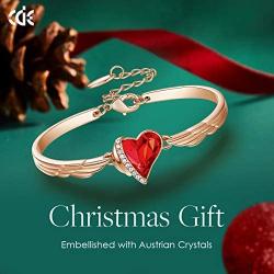 CDE Bracelet for Women Embellished with Crystals Bangle Bracelets 18K Rose Gold Plated Cuff Christmas Jewelry for Gift