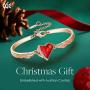 CDE Bracelet for Women Embellished with Crystals Bangle Bracelets 18K Rose Gold Plated Cuff Christmas Jewelry for Gift
