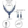 EVER FAITH Crystal Gorgeous Wedding Wave Teardrop Necklace Earrings Set for Bride, Women