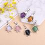 Chakra Stones Pendants Necklace,Womens Natural Gemstone Crystal Pendant Creative Penguin Shape Birthstone Energy Jewelry Necklaces for Ladies Girls