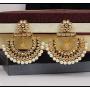 SANARA Indian Bollywood Traditional Ethnic Gold Tone Beautiful White Kundan Pearl Polki Earring Earring Set Wedding Jewelry