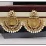SANARA Indian Bollywood Traditional Ethnic Gold Tone Beautiful White Kundan Pearl Polki Earring Earring Set Wedding Jewelry SANARA Indian Bollywood Traditional Ethnic Gold Tone Beautiful White Kundan Pearl Polki Earring Earring Set Wedding Jewelry