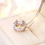 BEAUTY CROWN Charm 925 Sterling Silver Crystal Necklace Pendant Retro and Fashion Style Jewelry For Women and Girl