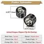 Xusamss Punk Stainless Steel Animal Dragon Magnet Clip On Earrings Xusamss Punk Stainless Steel Animal Dragon Magnet Clip On Earrings
