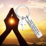 BEKECH Christian Keychain Gifts Trust in The Lord Proverbs 3:5-6 Keychain with Cross Charm Religious Jewelry Christian Faith Gift