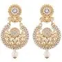 I Jewels 18K Gold Plated Indian Bollywood Ethnic Earrings Encased with Faux Pearl and Stone For Women/Girls (E2326Q)