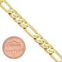 The Bling Factory 6.8mm 14k Yellow Gold Plated Flat Figaro Chain Necklace
