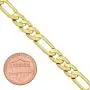 The Bling Factory 6.8mm 14k Yellow Gold Plated Flat Figaro Chain Necklace The Bling Factory 6.8mm 14k Yellow Gold Plated Flat Figaro Chain Necklace
