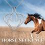 Necklace Holder Sterling Silver Love Heart Horse Pendant Necklace Ring Keeper Holder Jewelry Gifts for Women Girls Nurse Mother Daughter Wife Girlfriend