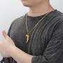 WESTMIAJW 24K Gold Plated Wolf Tooth Pendants Necklace Chain Jewelry for Men Boy 60cm,with Gift Box