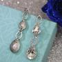 Scarlvambo Bride Dangle Earrings Hollow Teardrop Womens Austrian Crystal Pierced