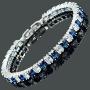 RIZILIA [Ice Cube] Princess Cut Multi-Color CZ 18K White Gold Plated Tennis Bracelet, 7''
