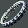 RIZILIA [Ice Cube] Princess Cut Multi-Color CZ 18K White Gold Plated Tennis Bracelet, 7''
