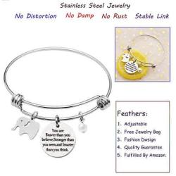 AGR8T Best Friend Bangle Bracelets Youre Braver Stronger Smarter Than You Think