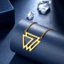 Beautlace Geometric Necklace Silver/18K Gold/Black Gun Plated Triangle Rectangle Choker Jewelry Gifts for Men and Women