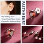 FaithHeart Birthstone Earrings for Women, Sterling Silver Girls Stud Earrings, Dainty Teen Girls Jewelry Present with Delicate Brand Box