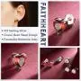 FaithHeart Birthstone Earrings for Women, Sterling Silver Girls Stud Earrings, Dainty Teen Girls Jewelry Present with Delicate Brand Box FaithHeart Birthstone Earrings for Women, Sterling Silver Girls Stud Earrings, Dainty Teen Girls Jewelry Present with Delicate Brand Box