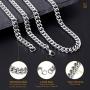 QGoliver Mens Cuban Link Chain Miami Curb Chain Stainless Steel Necklaces Hip Hop Jewelry for Men Women - Gold Silver, 8.5mm, 20''-24''