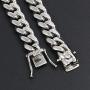 YIMERAIRE Rainbow Colorful Miami Cuban Chain Necklace for Men 10mm Width Gold Men Cuban Link Curb Chain Stainless Steel Hip Hop Jewelry