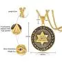 MEALGUET Gold Plated Stainless Steel The All-Seeing-Eye Illuminati Eye of Providence Pyramid Pendant Necklace with 24'' Chain MEALGUET Gold Plated Stainless Steel The All-Seeing-Eye Illuminati Eye of Providence Pyramid Pendant Necklace with 24'' Chain