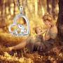 ZGBY Elephant Mother Daughter Necklace Gifts 925 Sterling Silver Love You More Lucky Elephant Necklace Cute Jewelry for Women Girls