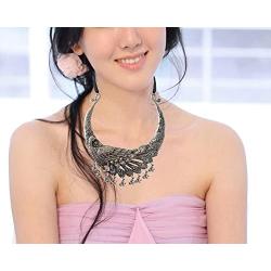 Sansar India Boho Tribal Peacock Hasli Choker Torque Indian Necklace Jewelry for Women