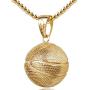 Basketball Pendant Gold Stainless Steel Chain Sports Necklace Hip-hop Jewelry Basketball Fans Gift (Gold)