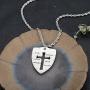 Jewenova Shield Armor of God Ephesians 6:16-17, Faith Cross Pendant Necklace for Men Stainless Steel Christian Jewelry Gifts for Men Women