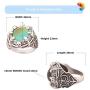 Mood Ring Antique Sterling Silver Finish Handmade Mood Stone Unique Cool Skull Claw Pattern for Men