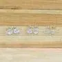 3 Pair Set Sterling Silver Cubic Zirconia Round Stud Earrings Set, 3mm 4mm 5mm 3 Pair Set Sterling Silver Cubic Zirconia Round Stud Earrings Set, 3mm 4mm 5mm